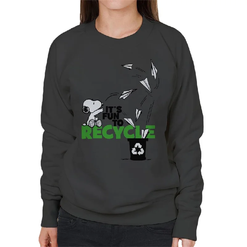 Last Chance athletic streetwear sweatshirtPeanuts Snoopy Its Fun To Recycle Women's Sweatshirt Last Chance athletic streetwear sweatshirtPeanuts Snoopy Its Fun To Recycle Women's Sweatshirt
