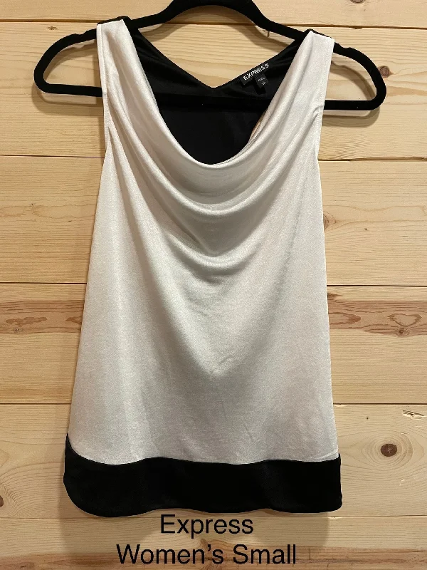Price Drop soft gym hoodieExpress Black & White Satin Tank Top Womens size Small
