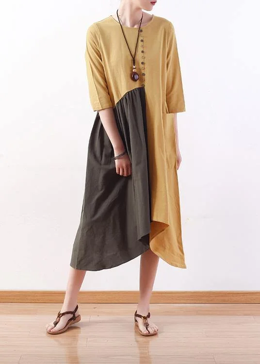 Warehouse Sale puff sleeve dressOrganic yellow cotton tunic top patchwork Traveling summer Dresses Warehouse Sale puff sleeve dressOrganic yellow cotton tunic top patchwork Traveling summer Dresses