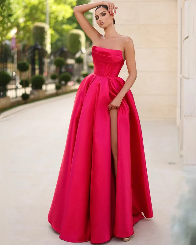 Midnight Madness boho-chic dressAdelina Strapless Corset Gown - Ruby