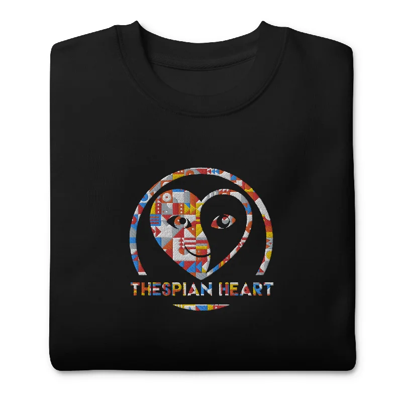 Quick Sale performance hoodie for gymThespian Heart Logo - Colorful Embroidery Unisex Premium Crewneck Sweatshirt Quick Sale performance hoodie for gymThespian Heart Logo - Colorful Embroidery Unisex Premium Crewneck Sweatshirt