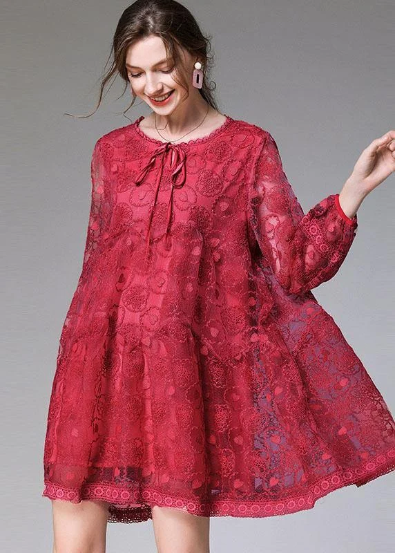 Super Deal luxury dressMulberry O-Neck Tulle Spring Cute Long Sleeve Maxi Dress