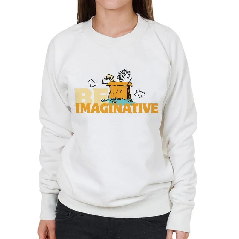 Best Bargains comfortable athletic sweatshirtPeanuts Snoopy Charlie Brown Be Imaginative Women's Sweatshirt Best Bargains comfortable athletic sweatshirtPeanuts Snoopy Charlie Brown Be Imaginative Women's Sweatshirt