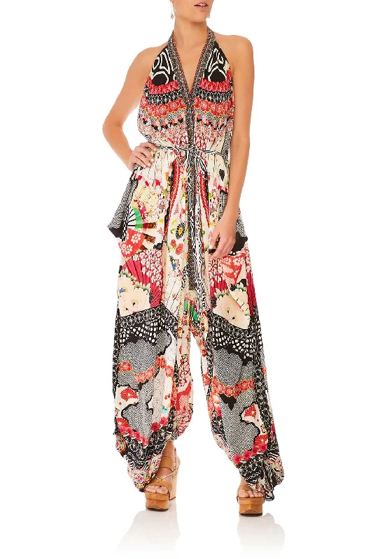 Can't Miss JUMPSUIT WITH DROP CROTCH PANT VINTAGE VIXEN