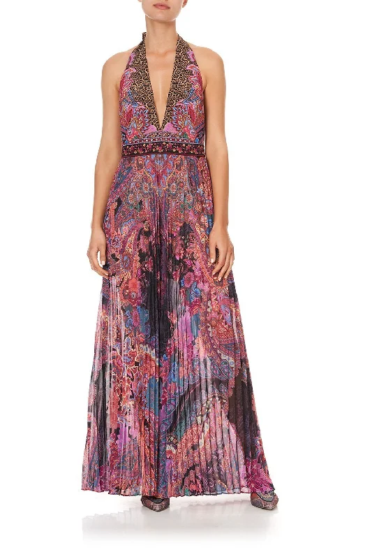 Savings Spectacular TIE NECK HALTER JUMPSUIT SWINGING SIXTIES